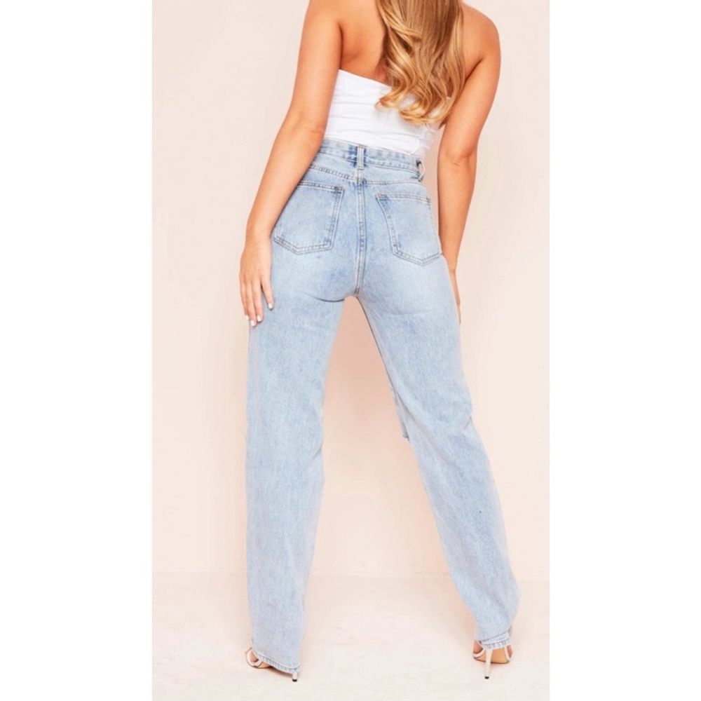 Missy Empire Mid Wash Straight Leg Jean - Picture 4 of 7